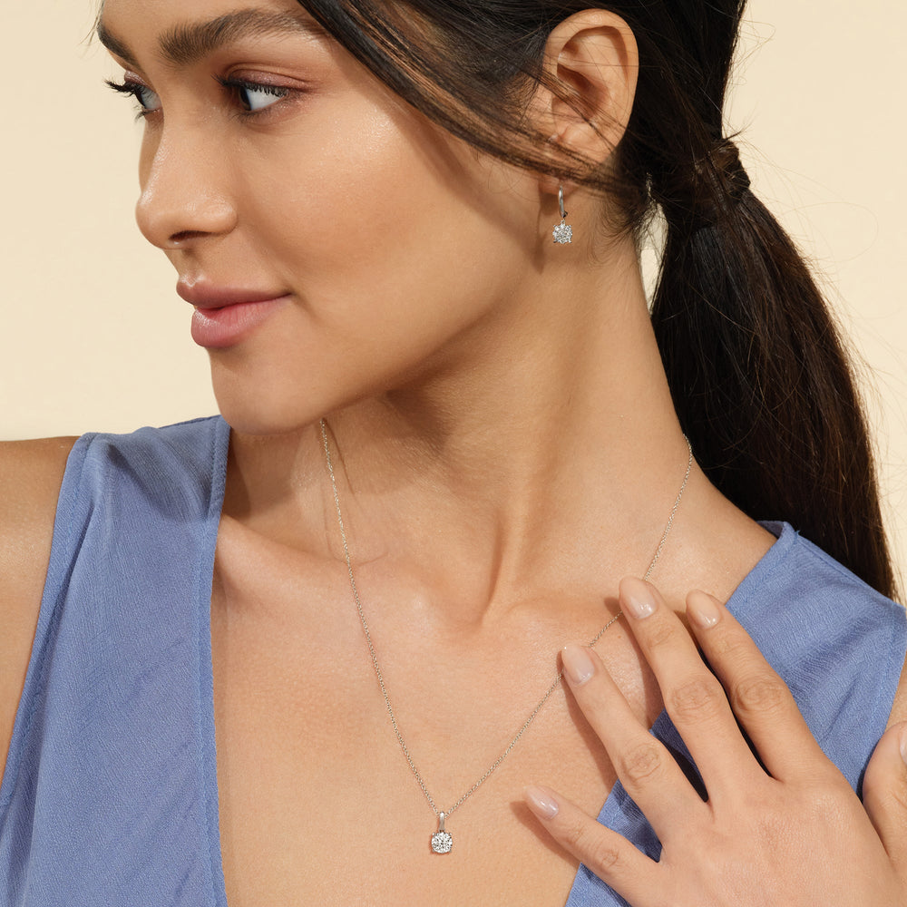 Knife-Edge Bale Round Lab Created Diamond Solitaire Pendant with 14KT Yellow Gold / Lab / 1 Cut Diamond in 14KT Yellow Gold / Lab / 1 view 3
