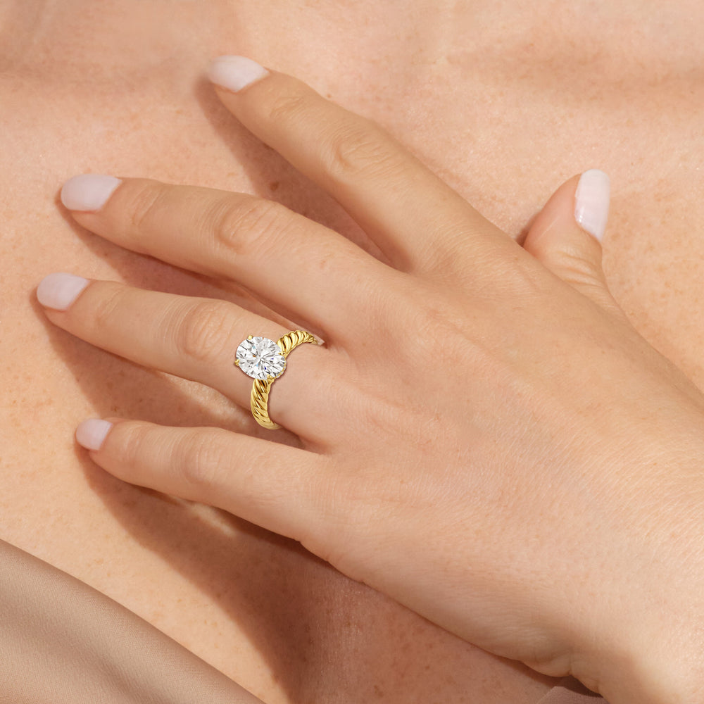 Model Wearing Eve Engagement Ring view