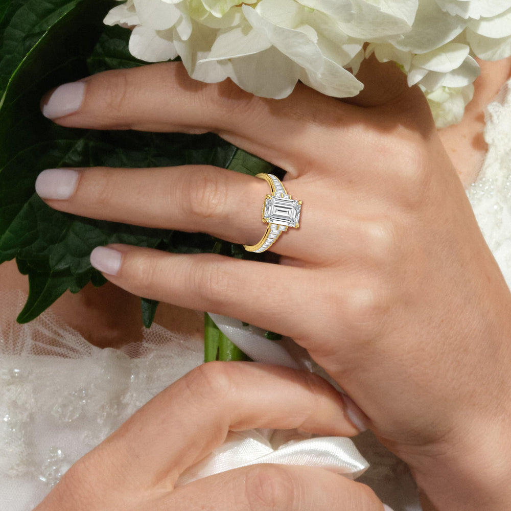 Model Wearing The Eastern Ring with Lab Grown Diamond view