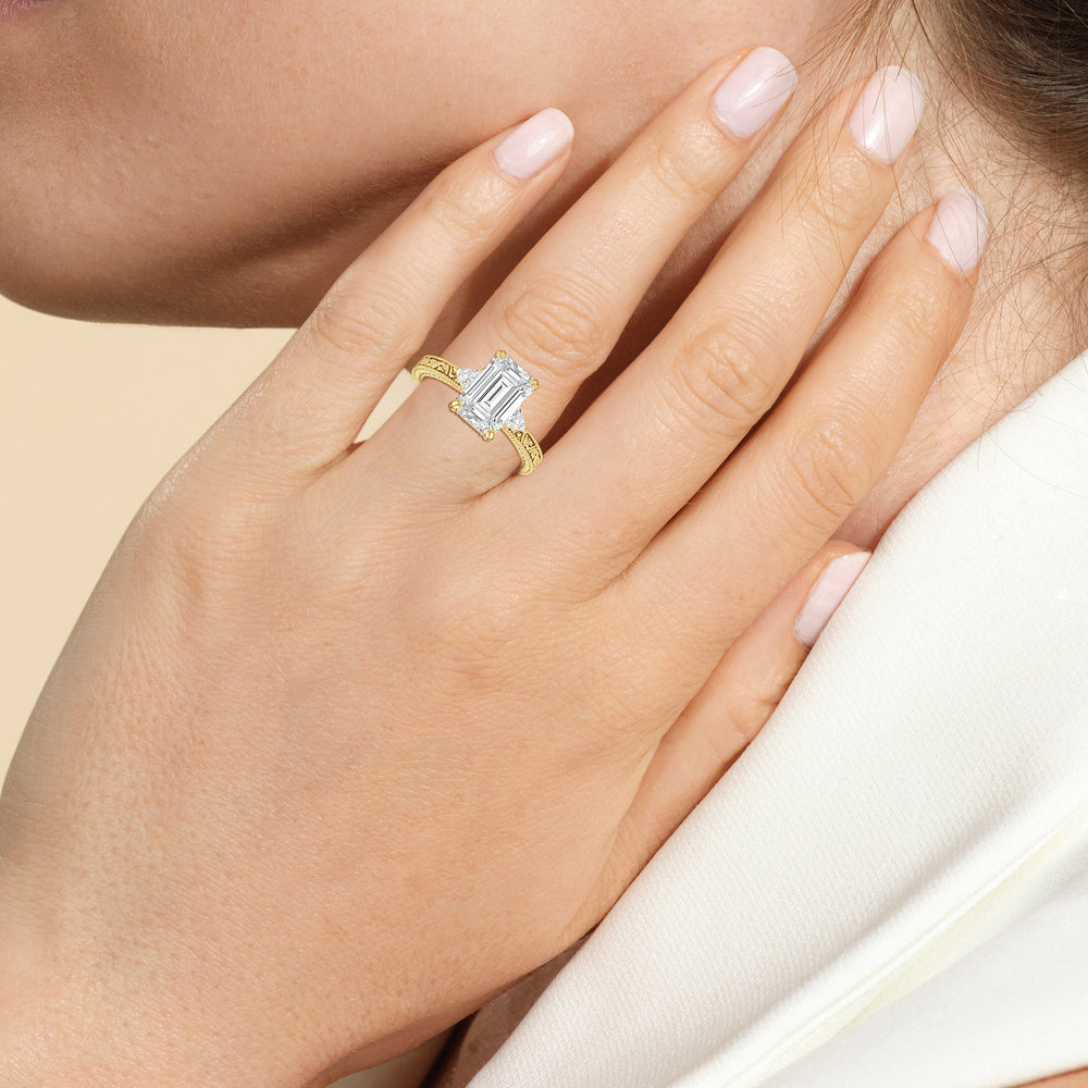 Model Wearing The Ophelia Ring with Lab Grown Diamond view