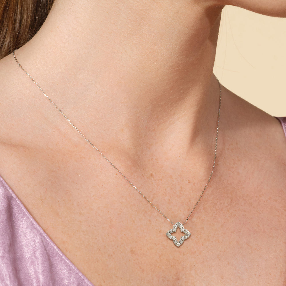 Model Wearing Diamond Star Pendant view