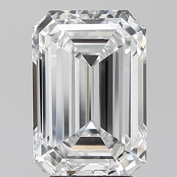 3.51 Carat Emerald Lab Diamond with  Cut Diamond in 14KT  view 1
