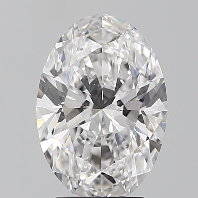 2.49 Carat Oval Lab Diamond with  Cut Diamond in 14KT  view 1
