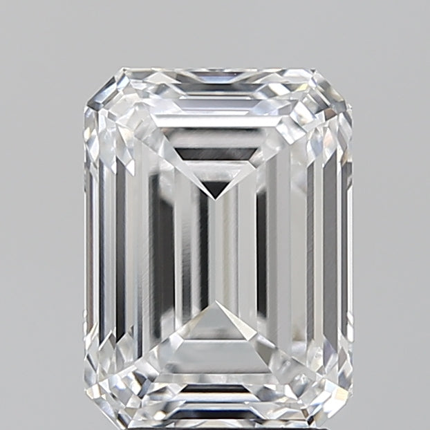 3.02 Carat Emerald Lab Diamond with  Cut Diamond in 14KT  view 1
