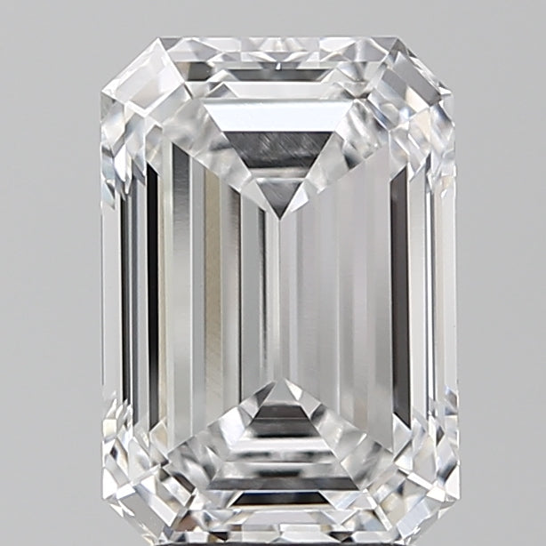 3.32 Carat Emerald Lab Diamond with  Cut Diamond in 14KT  view 1
