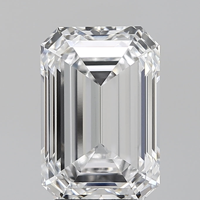 3.72 Carat Emerald Lab Diamond with  Cut Diamond in 14KT  view 1
