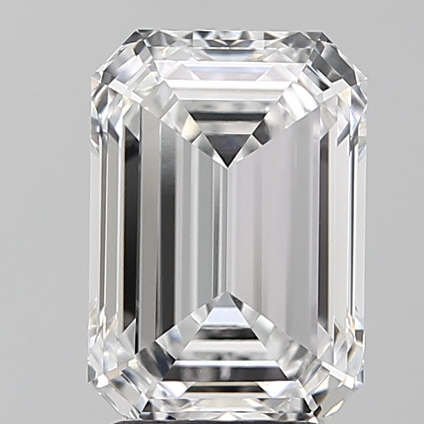 3.36 Carat Emerald Lab Diamond with  Cut Diamond in 14KT  view 1
