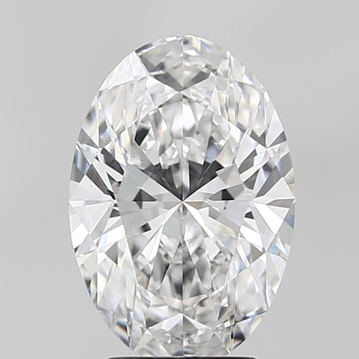 3.03 Carat Oval Lab Diamond with  Cut Diamond in 14KT  view 1
