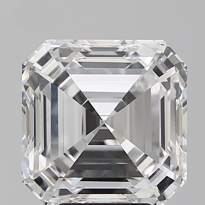 5.41 Carat Asscher Lab Diamond with  Cut Diamond in 14KT  view 1
