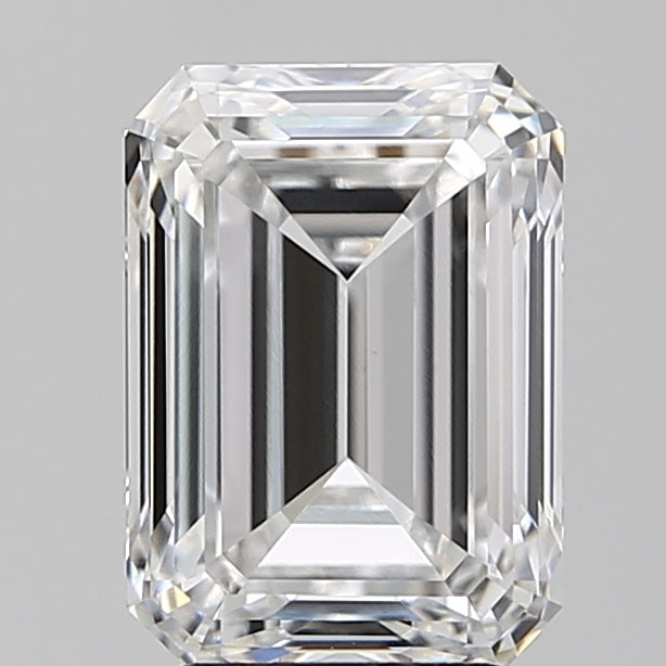 3.51 Carat Emerald Lab Diamond with  Cut Diamond in 14KT  view 1
