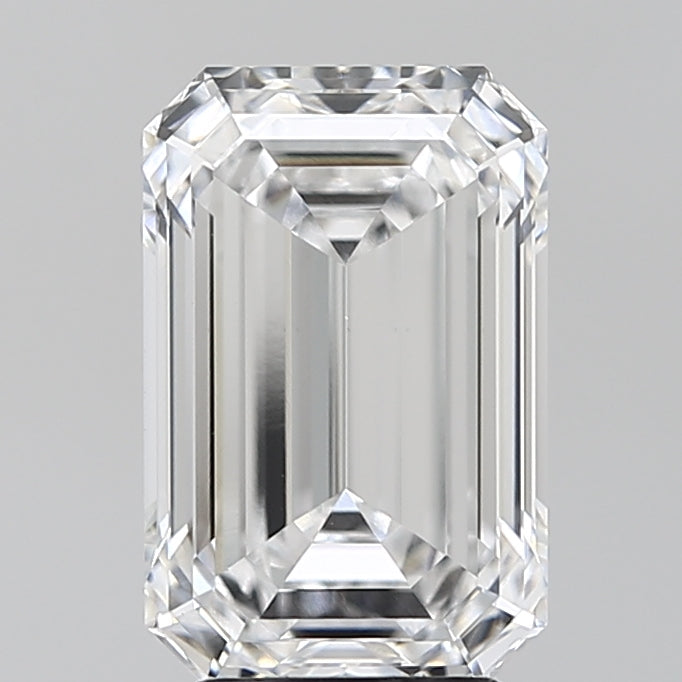 3.74 Carat Emerald Lab Diamond with  Cut Diamond in 14KT  view 1
