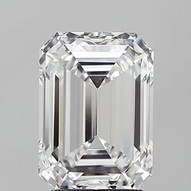 2.72 Carat Emerald Lab Diamond with  Cut Diamond in 14KT  view 1

