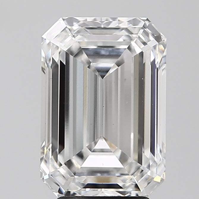 4.02 Carat Emerald Lab Diamond with  Cut Diamond in 14KT  view 1
