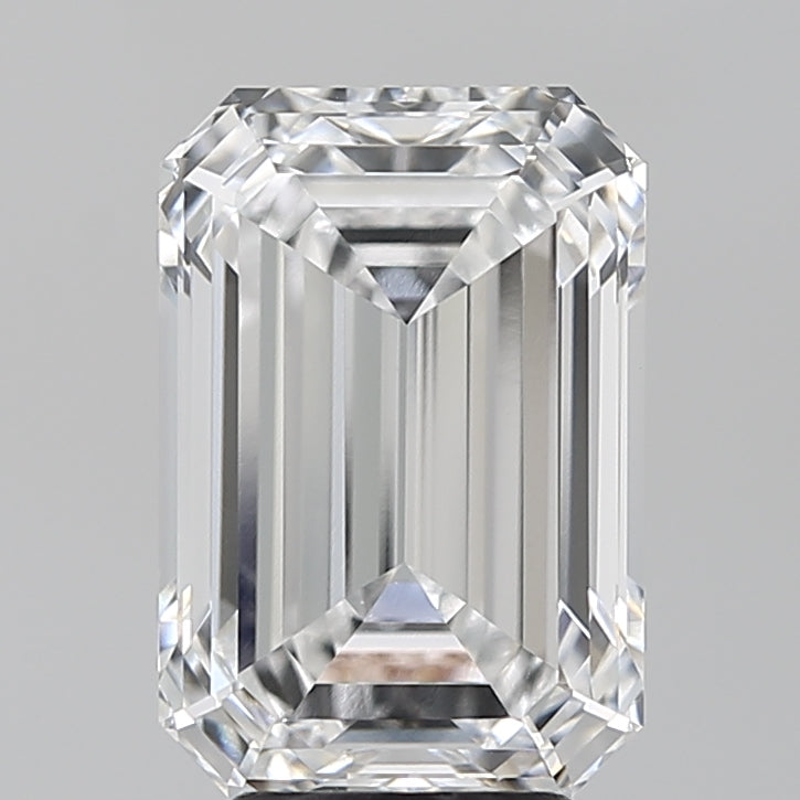 4.66 Carat Emerald Lab Diamond with  Cut Diamond in 14KT  view 1
