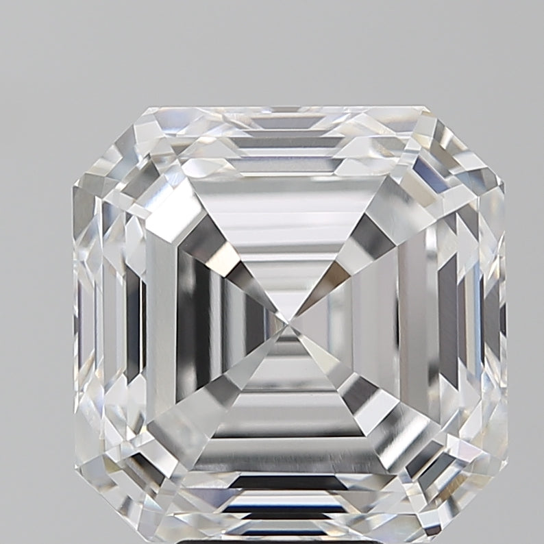 9.08 Carat Asscher Lab Diamond with  Cut Diamond in 14KT  view 1
