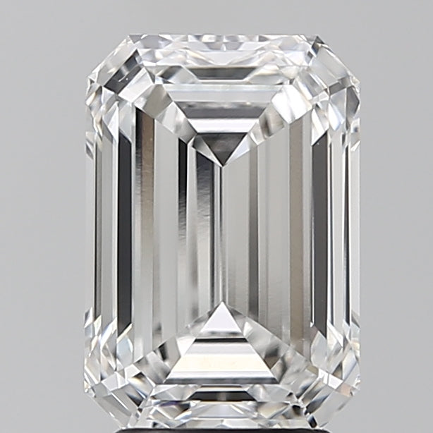 3.24 Carat Emerald Lab Diamond with  Cut Diamond in 14KT  view 1

