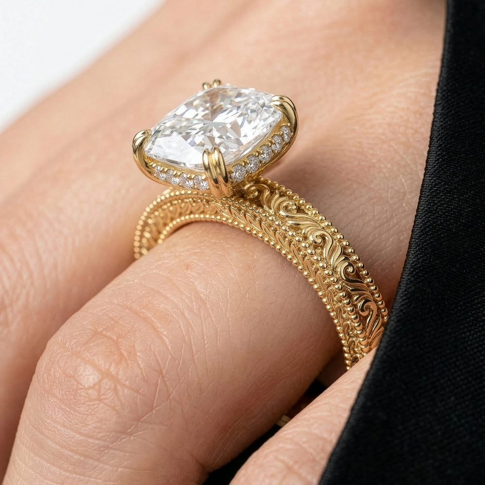 Oval Cut The Seraphine Ring with Lab Grown Diamond in 14KT Platinum view 4
