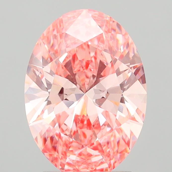 2.64 Carat Oval Lab Diamond with  Cut Diamond in 14KT  view 1
