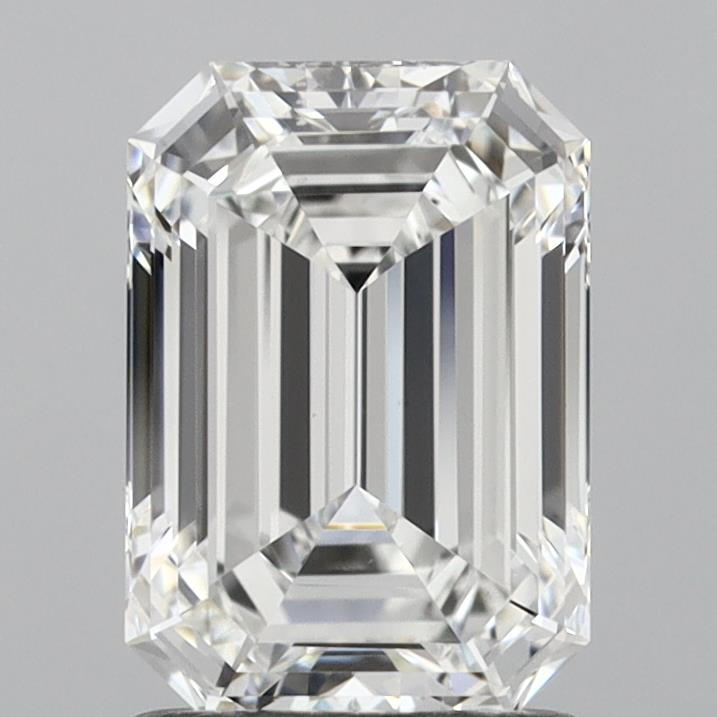 1.56 Carat Emerald Lab Diamond with  Cut Diamond in 14KT  view 1

