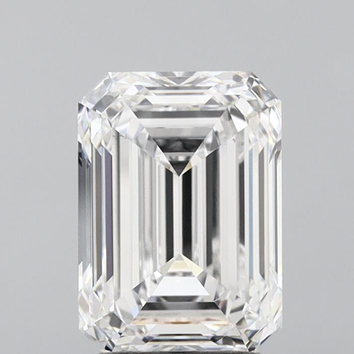 2.55 Carat Emerald Lab Diamond with  Cut Diamond in 14KT  view 1
