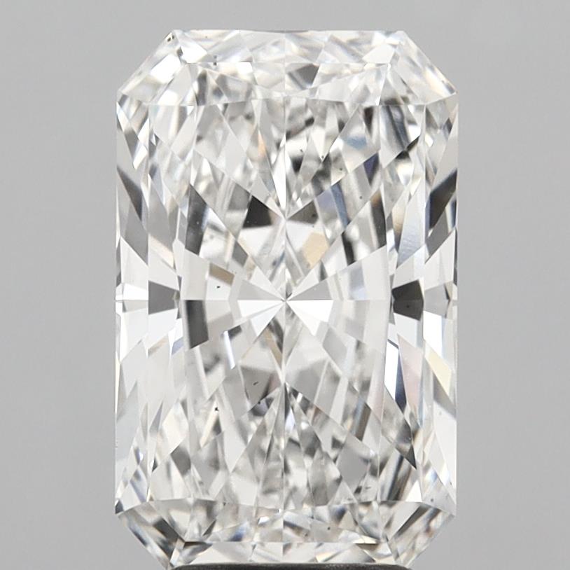 4.04 Carat Radiant Lab Diamond with  Cut Diamond in 14KT  view 1
