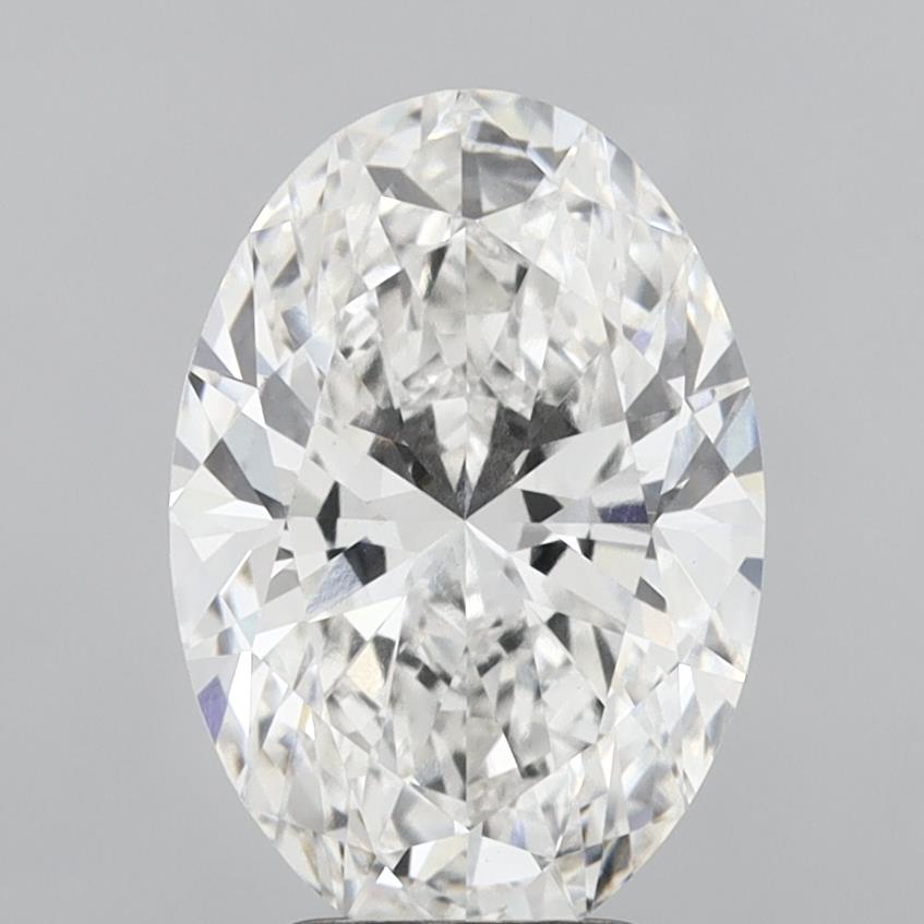 3.82 Carat Oval Lab Diamond with  Cut Diamond in 14KT  view 1
