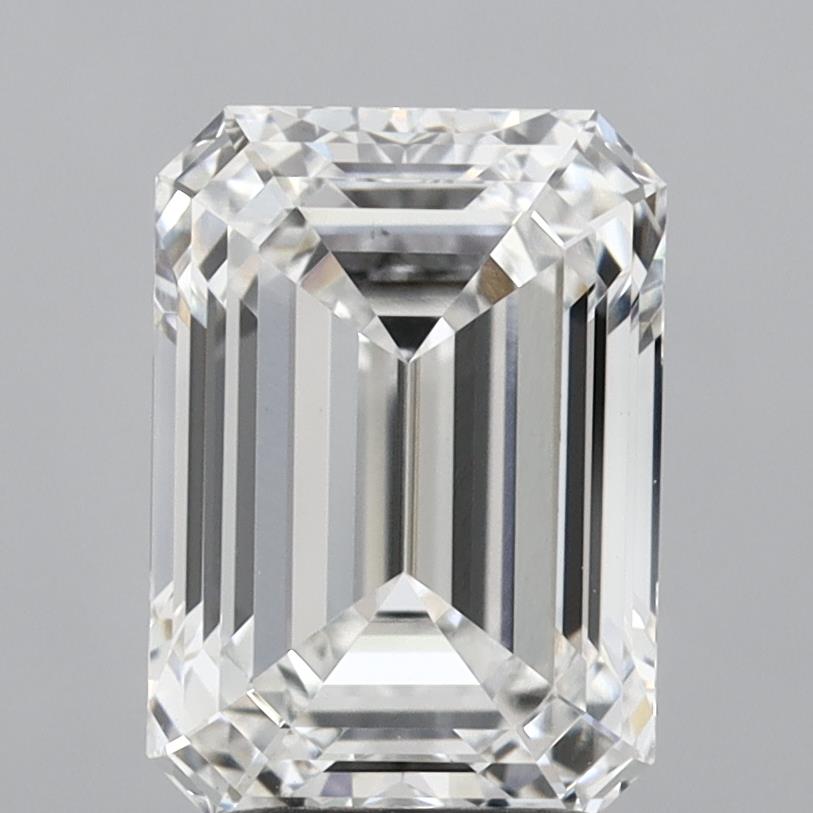 3.08 Carat Emerald Lab Diamond with  Cut Diamond in 14KT  view 1
