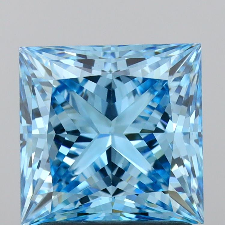 1.61 Carat Princess Lab Diamond with  Cut Diamond in 14KT  view 1
