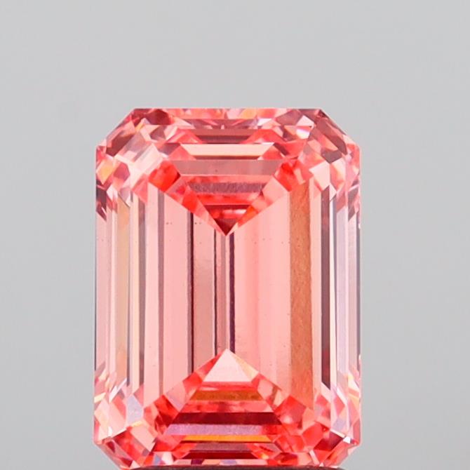 2.02 Carat Emerald Lab Diamond with  Cut Diamond in 14KT  view 1
