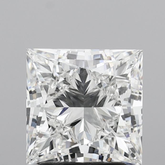 2.98 Carat Princess Lab Diamond with  Cut Diamond in 14KT  view 1

