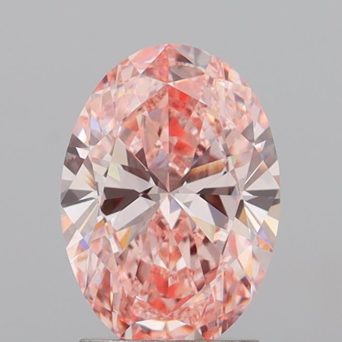 2.06 Carat Oval Lab Diamond with  Cut Diamond in 14KT  view 1
