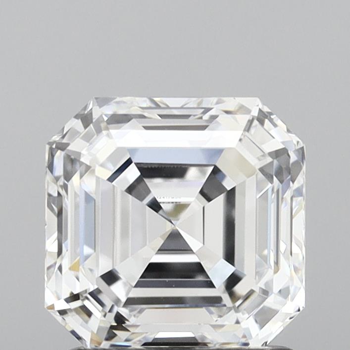 1.54 Carat Asscher Lab Diamond with  Cut Diamond in 14KT  view 1
