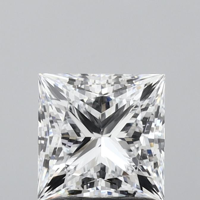 1.52 Carat Princess Lab Diamond with  Cut Diamond in 14KT  view 1
