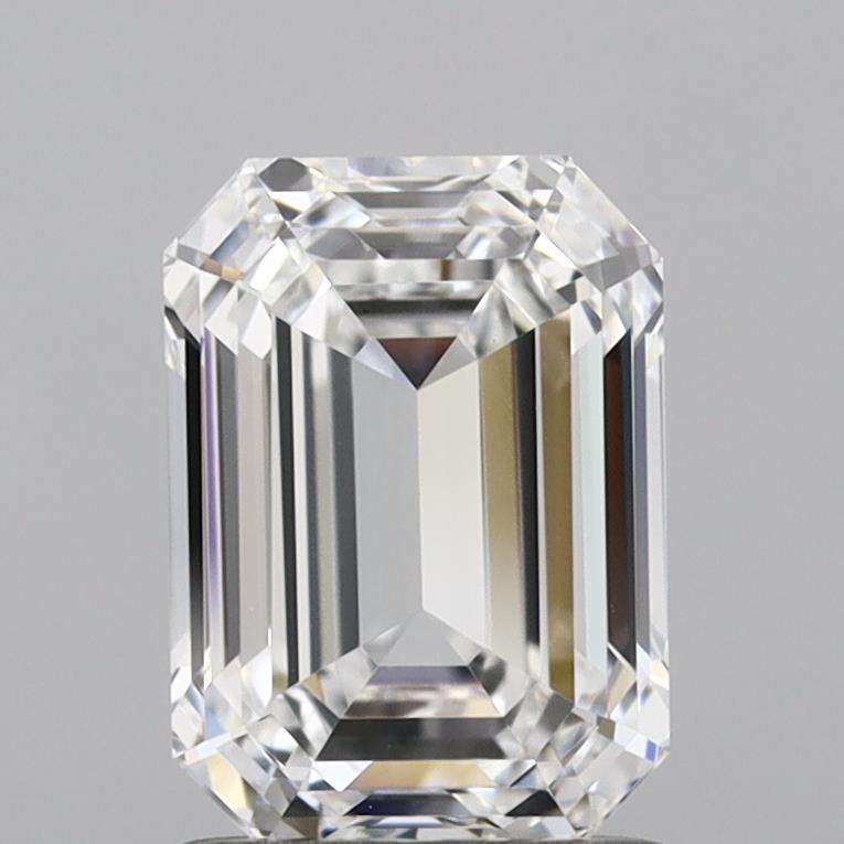 1.57 Carat Emerald Lab Diamond with  Cut Diamond in 14KT  view 1
