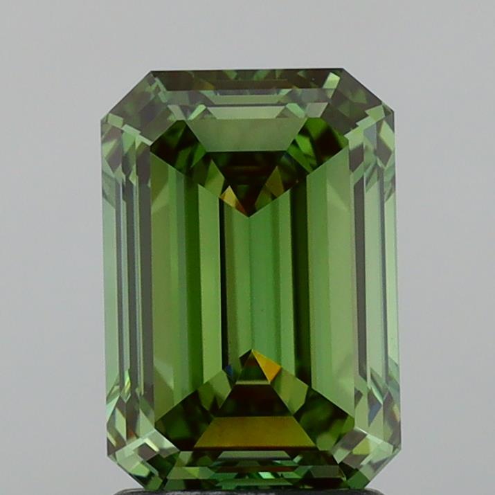 2.04 Carat Emerald Lab Diamond with  Cut Diamond in 14KT  view 1
