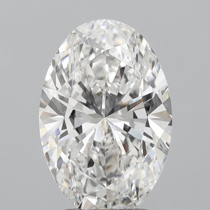 2.9 Carat Oval Lab Diamond with  Cut Diamond in 14KT  view 1
