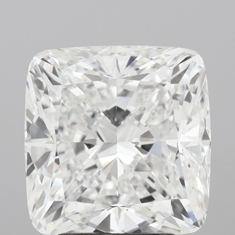 3.52 Carat Cushion Lab Diamond with  Cut Diamond in 14KT  view 1
