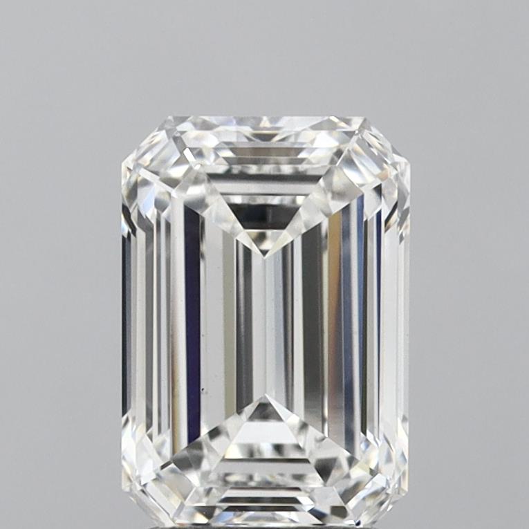 2.2 Carat Emerald Lab Diamond with  Cut Diamond in 14KT  view 1
