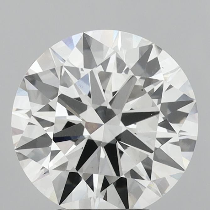 3.8 Carat Round Lab Diamond with  Cut Diamond in 14KT  view 1
