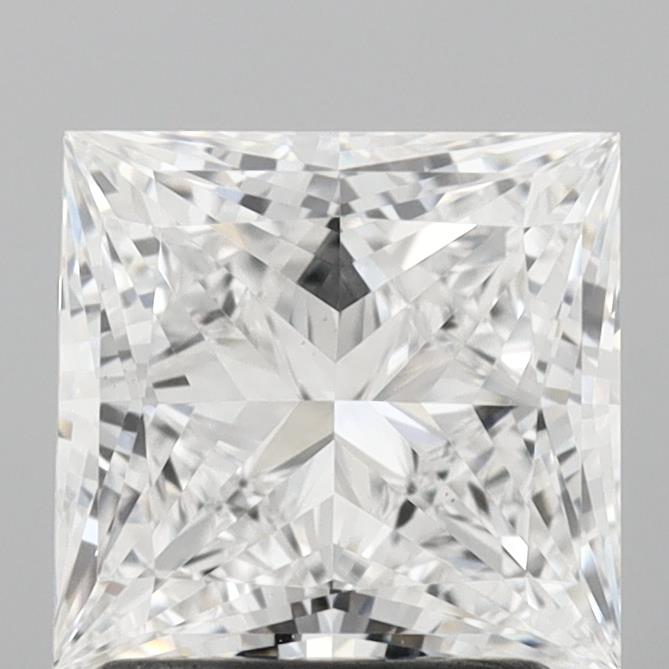 1.71 Carat Princess Lab Diamond with  Cut Diamond in 14KT  view 1
