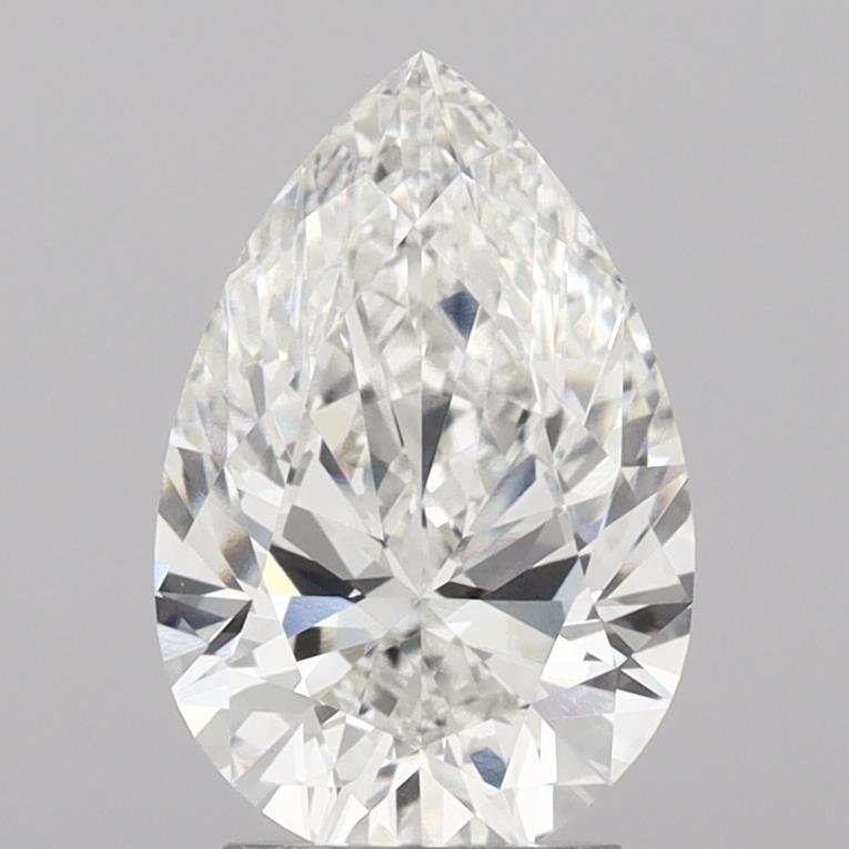 3.0 Carat Pear Lab Diamond with  Cut Diamond in 14KT  view 1
