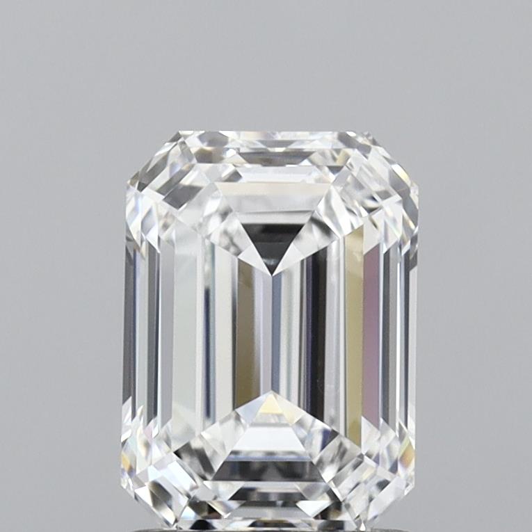 1.5 Carat Emerald Lab Diamond with  Cut Diamond in 14KT  view 1
