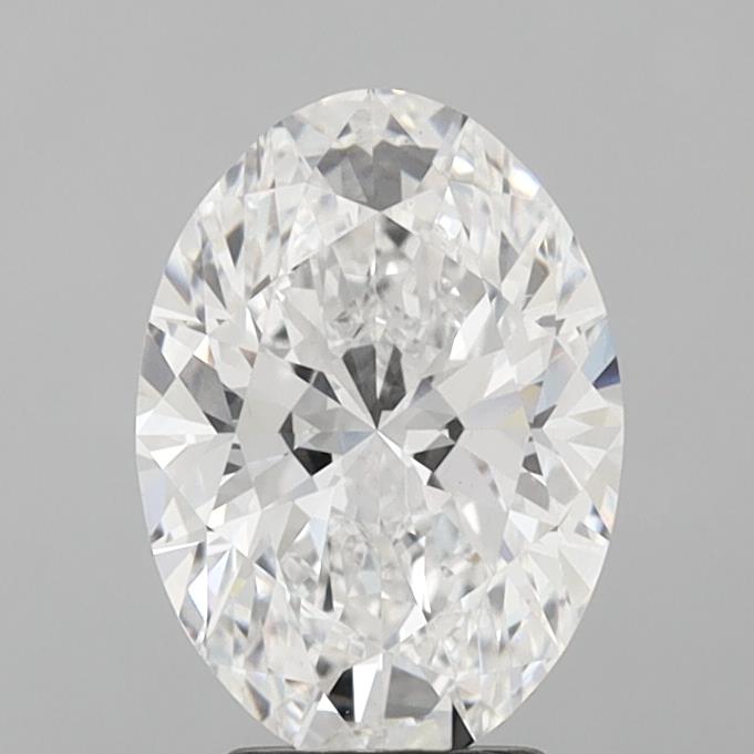 3.06 Carat Oval Lab Diamond with  Cut Diamond in 14KT  view 1
