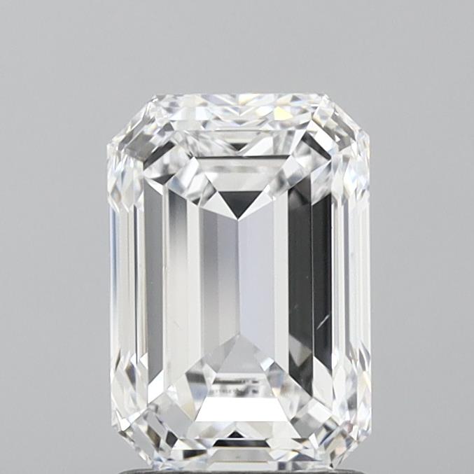 2.0 Carat Emerald Lab Diamond with  Cut Diamond in 14KT  view 1
