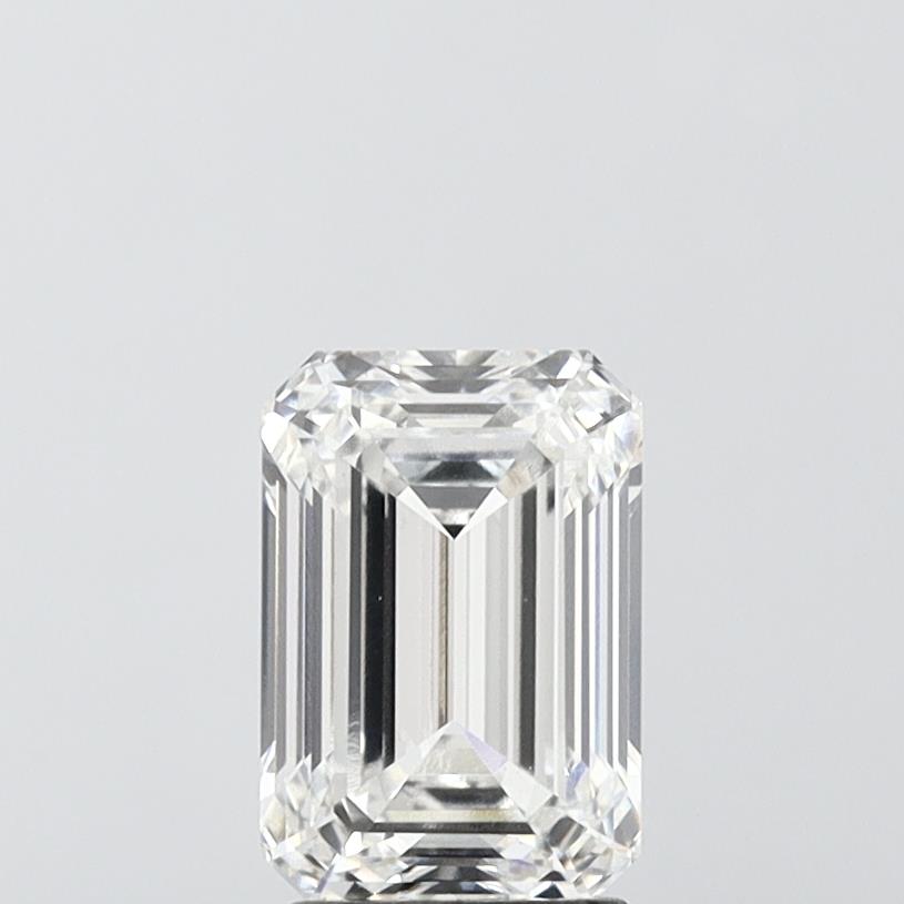 2.71 Carat Emerald Lab Diamond with  Cut Diamond in 14KT  view 1
