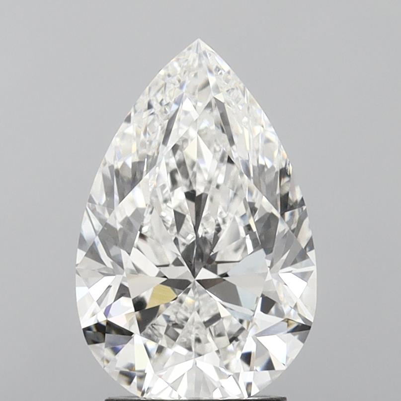 2.96 Carat Pear Lab Diamond with  Cut Diamond in 14KT  view 1
