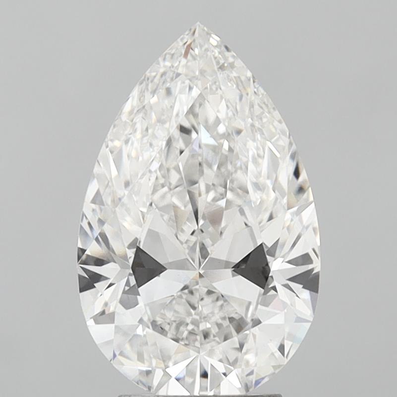 4.02 Carat Pear Lab Diamond with  Cut Diamond in 14KT  view 1
