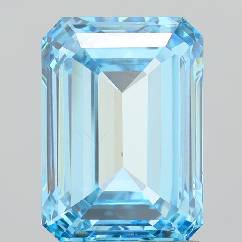 2.76 Carat Emerald Lab Diamond with  Cut Diamond in 14KT  view 1

