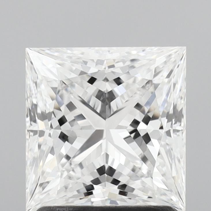 1.52 Carat Princess Lab Diamond with  Cut Diamond in 14KT  view 1
