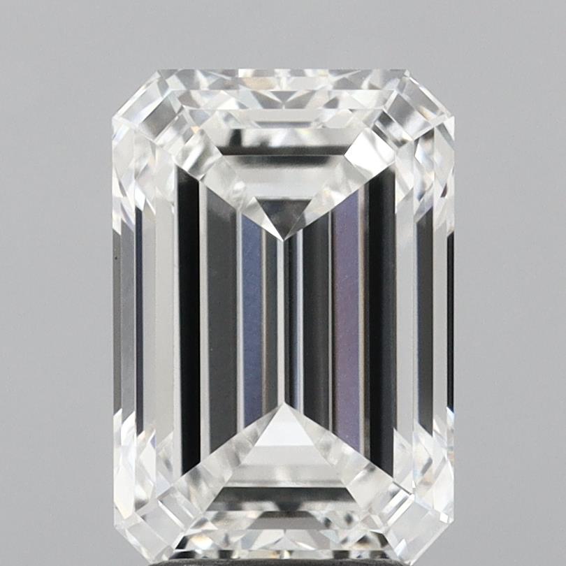 3.54 Carat Emerald Lab Diamond with  Cut Diamond in 14KT  view 1
